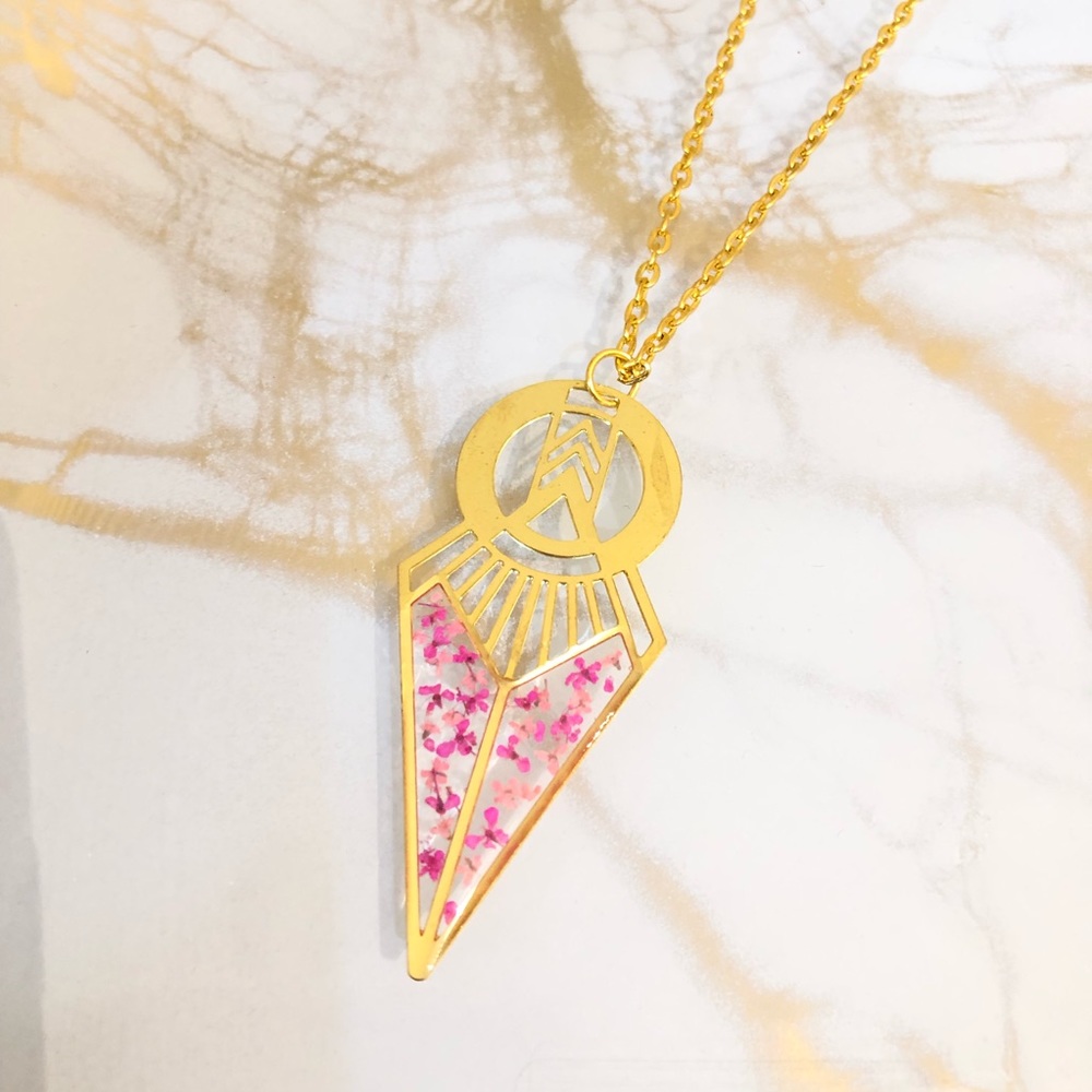 Necklace Real Pressed Flowers